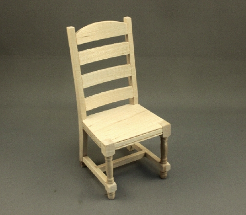 (image for) Miniature Ladder Back Chair for Dollhouses, Unfinished