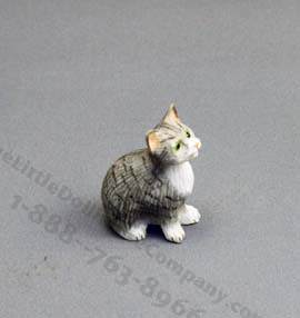 (image for) Dollhouse Scale Model Sitting Gray Cat