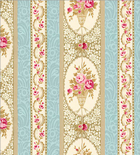 (image for) Dollhouse Scale Model Wallpaper Parisian Floral Stripe