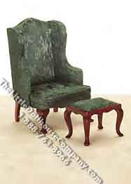 (image for) Green Q.A. Wing Chair and Stool