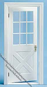 (image for) Dollhouse Scale Model Colonial Crossbuck Door w/No Mullions