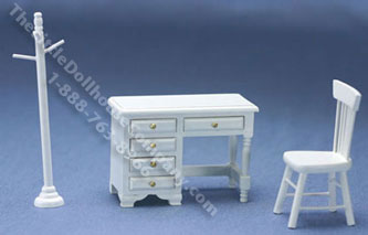 (image for) Miniature White Three Piece Youth Desk Set
