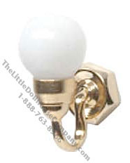 (image for) Dollhouse 1/2Scale White Rnd Globe Wall Sconce(Discontinued)