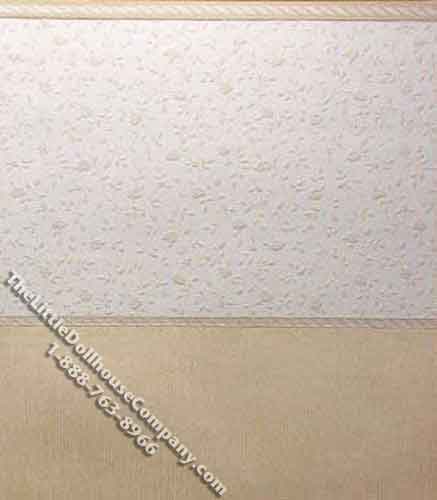 (image for) Miniature 3 pc. Raised Leaf Wallpaper with Textured Wainscot Set
