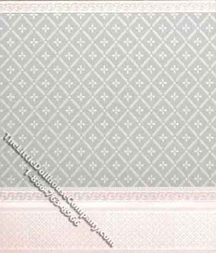 (image for) Miniature 3 pc. Pearly White and Aqua Wallpaper Set