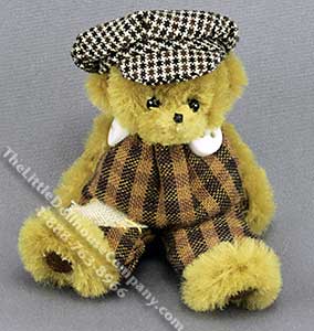 (image for) Miniature Bear in Hat and Overalls by Sue Wilkes