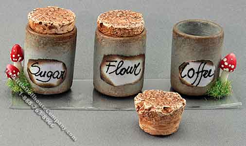 (image for) Dollhouse Miniature Kitchen Canister Set (3 piece)