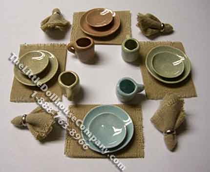 (image for) Miniature Lite Stone Dining Set By Barb for Dollhouses