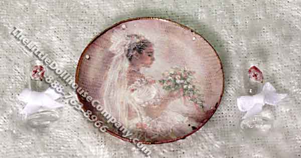 (image for) Miniature Decorative Bride Plate Set By Barb for Dollhouses