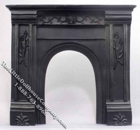 (image for) Miniature Black Fireplace for Dollhouses