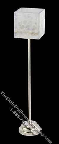 (image for) Dollhouse Scale Model Battery Operated Chrome Floor Lamp