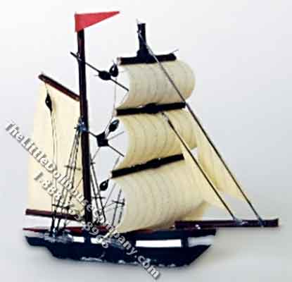 (image for) Miniature Schooner Model for Dollhouses