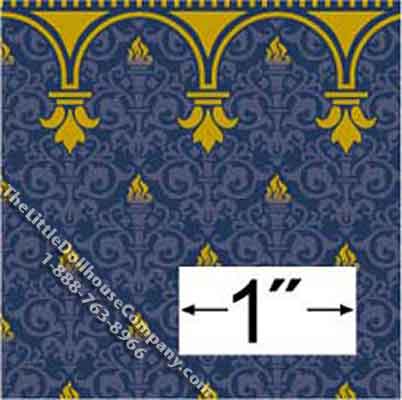 (image for) Dollhouse Scale Model Wallpaper Flambeau Pattern