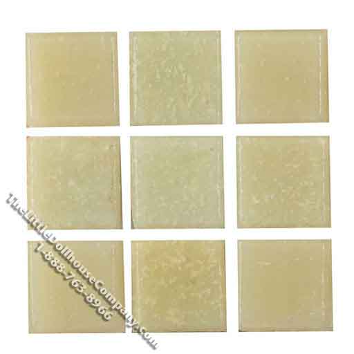 (image for) Dollhouse Scale Beige Glass Mosaic Tile Sheet