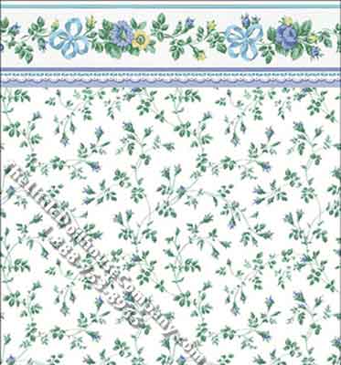 (image for) Dollhouse Scale Model Wallpaper Ribbons and Bows
