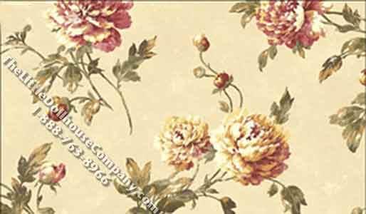 (image for) Miniature Nicole Cream Floral Wallpaper for Dollhouses