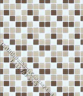 (image for) Dollhouse Scale Model Wallpaper Grey and Brown Mosaic Tile