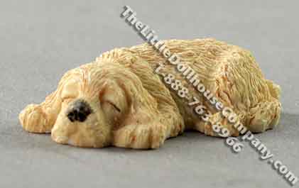 (image for) Dollhouse Scale Model Sleeping Cocker Spaniel