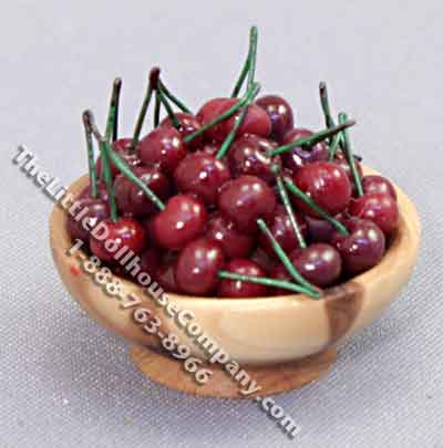 (image for) Miniature Wooden Bowl of Cherries by Charlotte Willmott