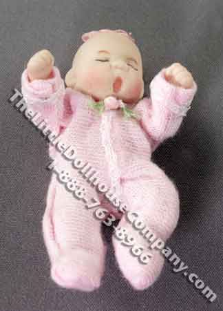 (image for) Miniature Laying Baby Doll by Patsy Thomas for Dollhouses