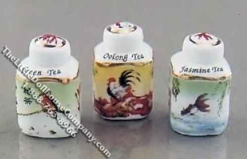 (image for) Dollhouse Scale Model Tea Canister Set
