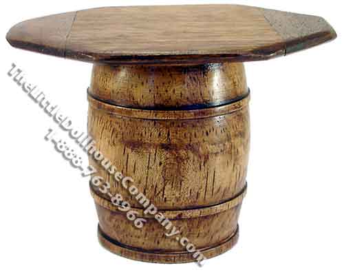 (image for) Miniature Octagonal Topped Barrel Pub Table for Dollhouses