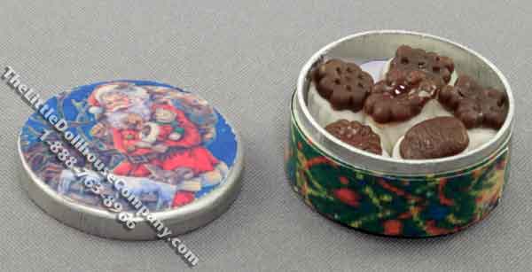 (image for) Dollhouse Scale Model Santa Themed Cookie Tin