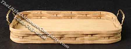 (image for) Miniature Rectangular Basket with Metal Handles for Dollhouses