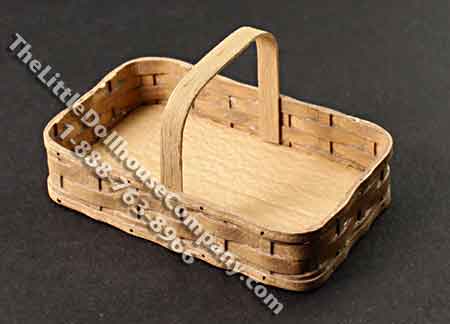(image for) Miniature Rectangular Basket with Handle for Dollhouses
