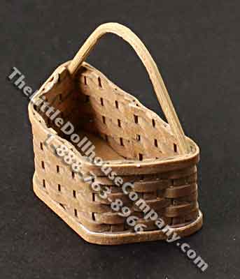 (image for) Miniature Half Hexagon Basket with Handle for Dollhouses