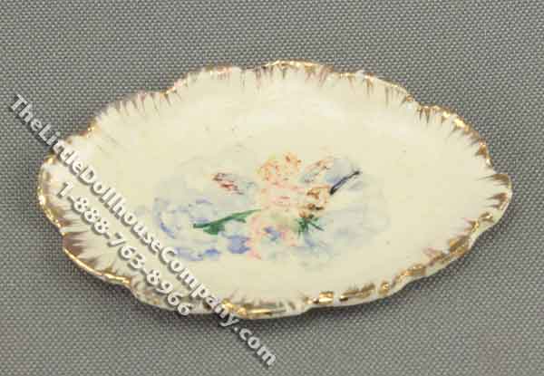 (image for) Miniature Flower Motif Oval Plate by Veronique Cornish