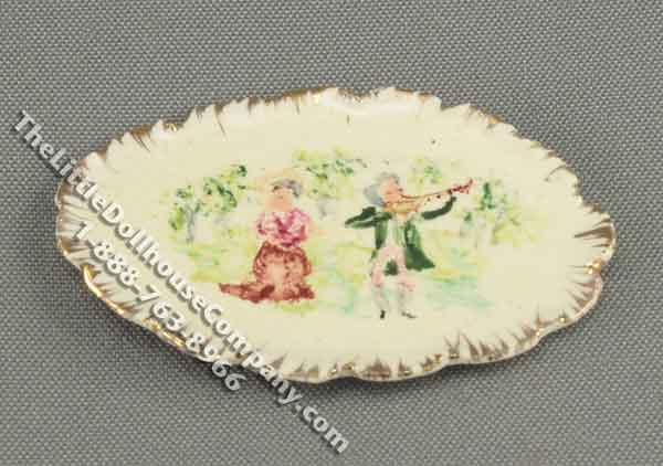 (image for) Miniature Serenade Motif Oval Plate by Veronique Cornish
