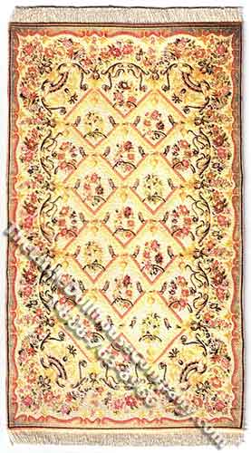 (image for) Miniature Rectangular Flower Pattern Rug for Dollhouses
