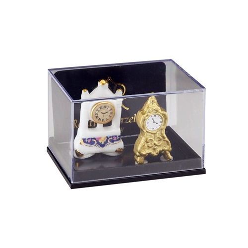 (image for) Clock Duo - Porcelain Pillar Clock and Gilt Clock