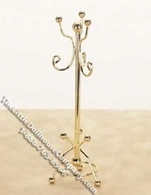 (image for) Miniature Brass Coat Tree / Coat Rack for Dollhouses