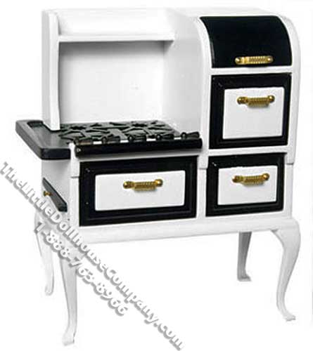 (image for) Miniature 1920's Pennsylvania Dutch Stove White for Dollhouses