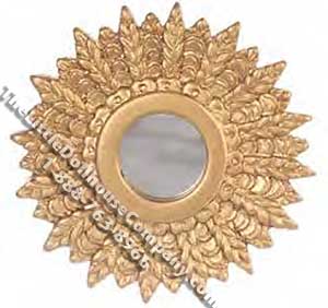 (image for) Miniature 1950's Giltwood Sunburst Mirror for Dollhouses