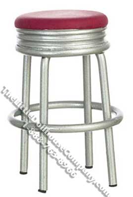 (image for) Miniature 1950's Red Stool for Dollhouses