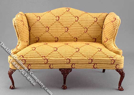 (image for) Miniature Provence Plaid Sofa for Dollhouses