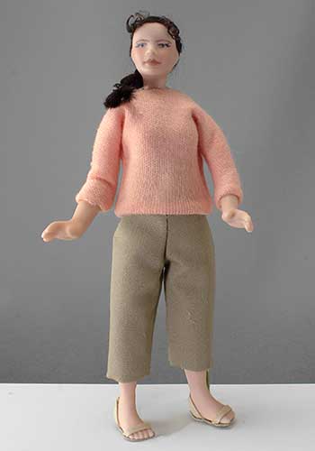 (image for) Woman Doll in Pink Sweater by Cindy's Dolls