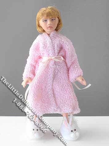 (image for) Short-Haired Girl in Pink Robe by Cindy's Dolls