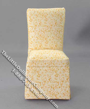 (image for) Miniature Yellow Slipper Chair for Dollhouses