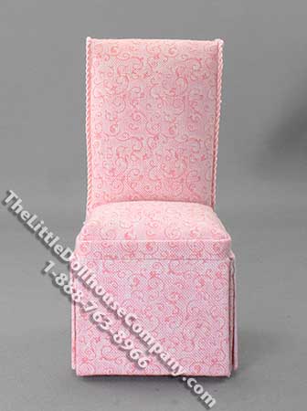 (image for) Miniature Pink Slipper Chair for Dollhouses