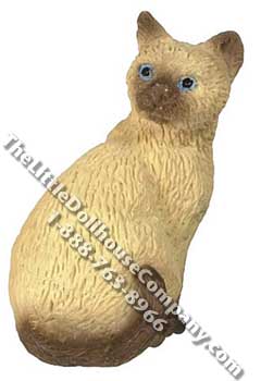 (image for) Dollhouse Scale Model Siamese Cat Looking Back