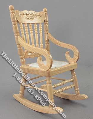 (image for) Miniature True Oak Rocking Chair for Dollhouses