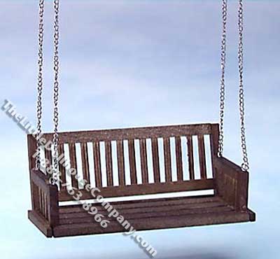 (image for) Miniature Walnut Porch Swing for Dollhouses