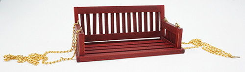 (image for) Miniature Mahogany Porch Swing for Dollhouses