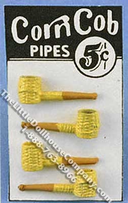 (image for) Miniature Olden Days Corn Cob Pipe Display for Dollhouses