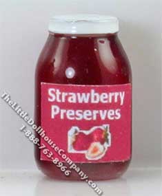 (image for) Dollhouse Scale Model Jar of Strawberry Preserves