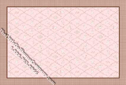 (image for) Dollhouse Scale Model Pink Lauren Trellis Rug
